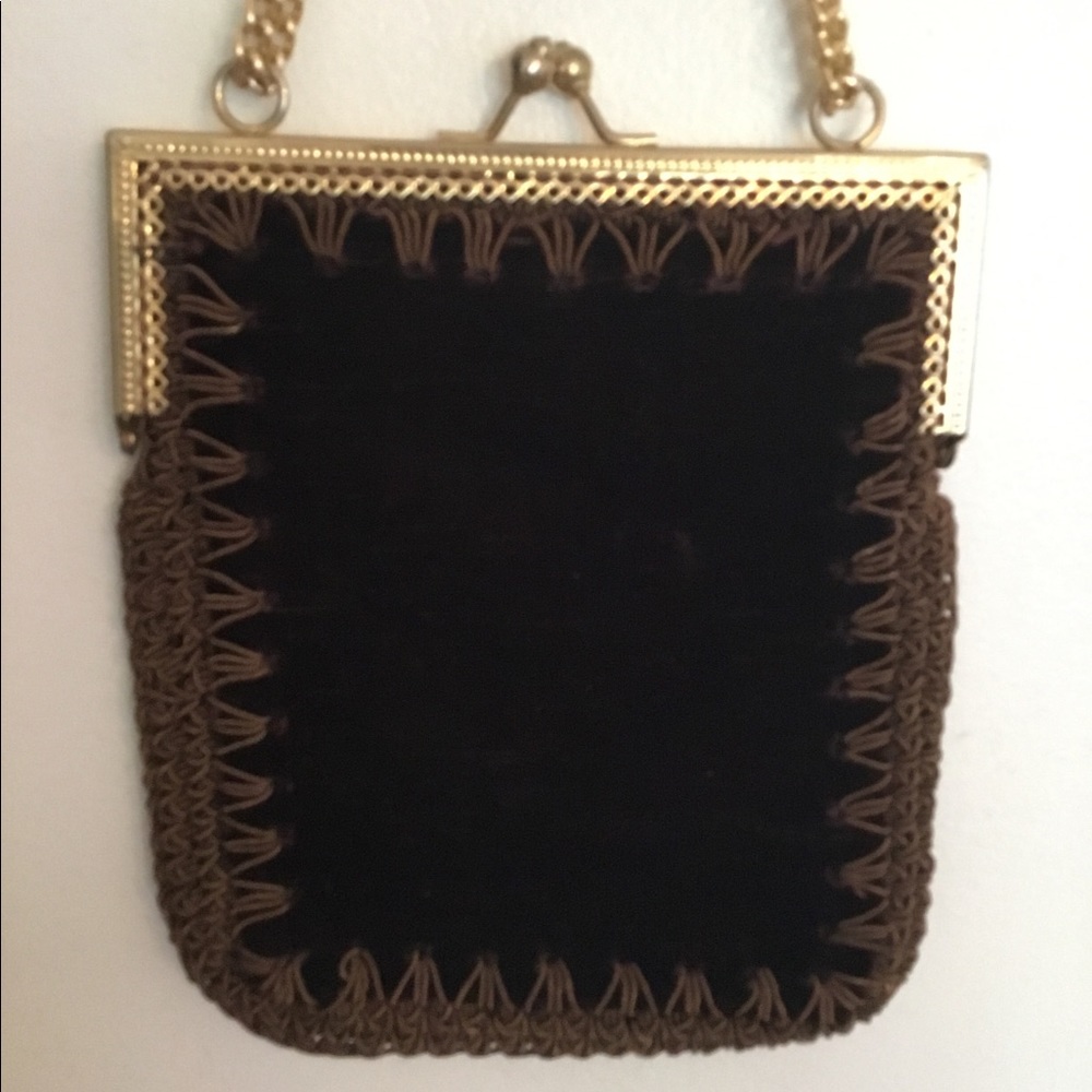 Vintage 70’s Italian Velvet Purse Chain Handle